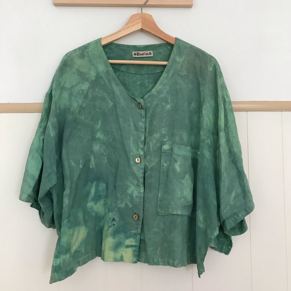 Blue Fish hand-dyed oversize button up